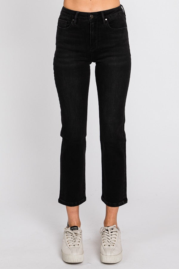 Petite Black Slim Straight Jean 