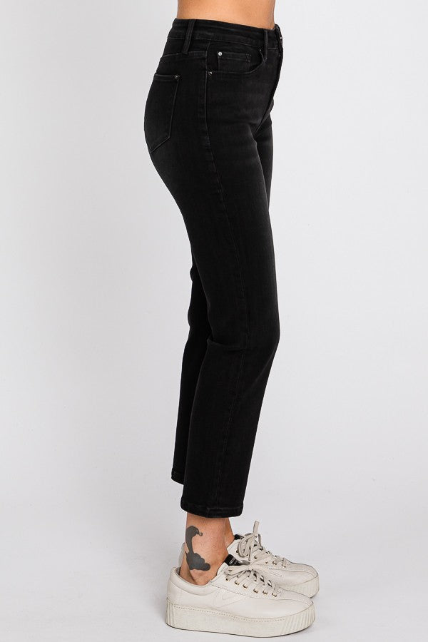 Petite Black Slim Straight Jean 