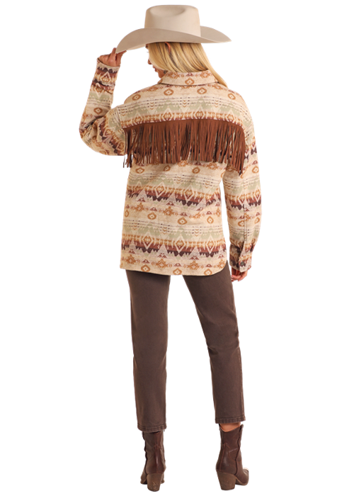 Aztec Shacket- BW92C05263- Eggshell- 