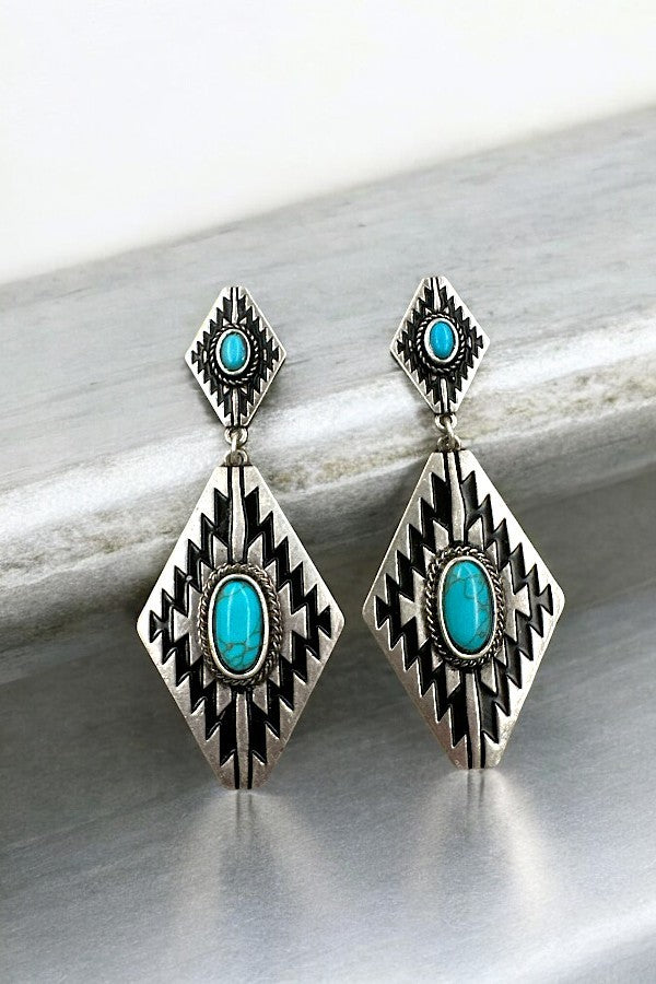 Drop Earring- SE2423- Silver
