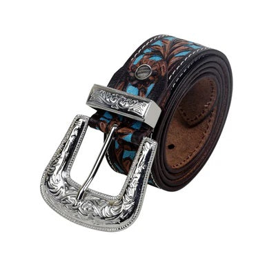 Turquoise Handtooled Belt- S-2927- 