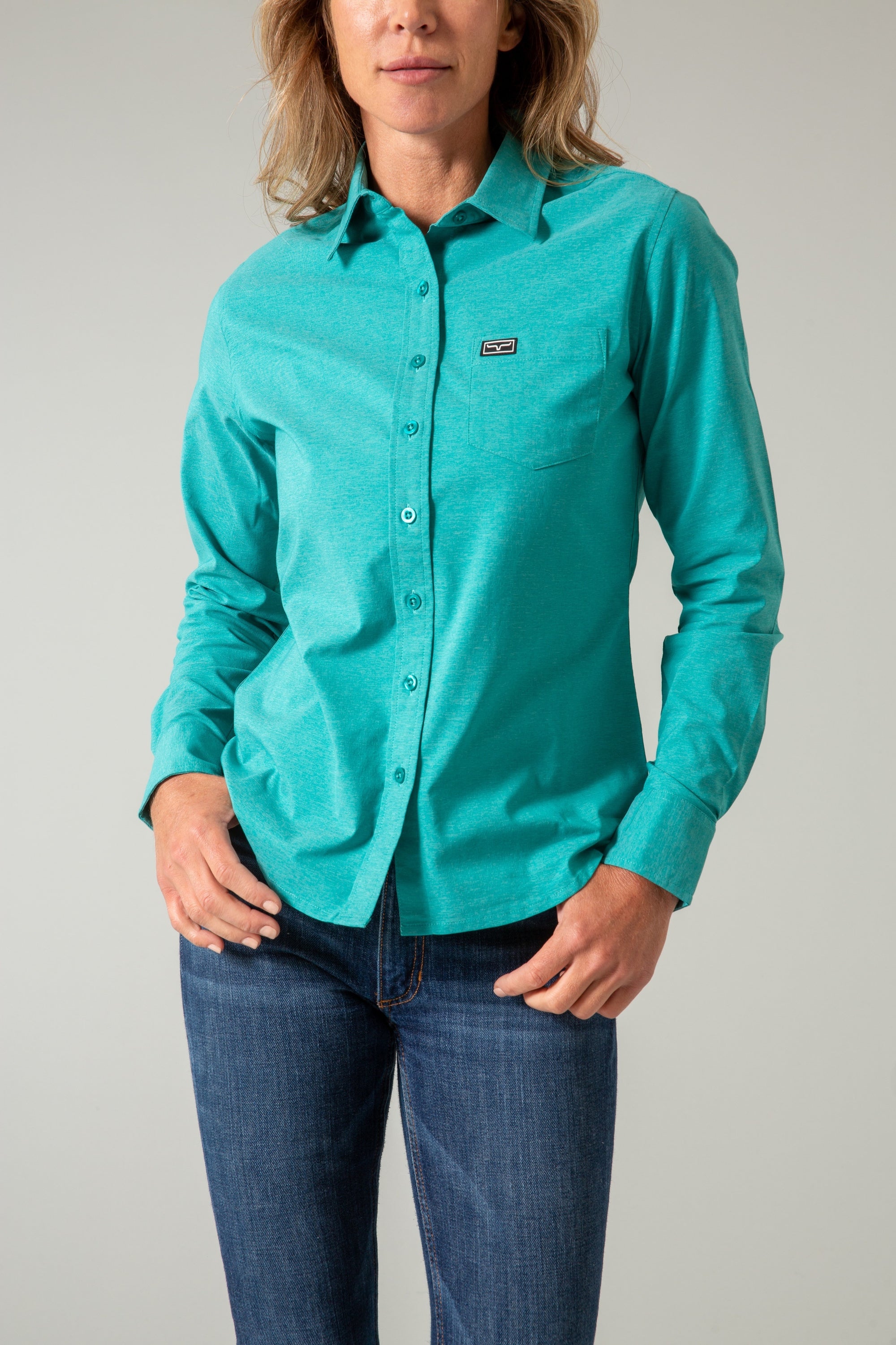 Linville Top- Teal 