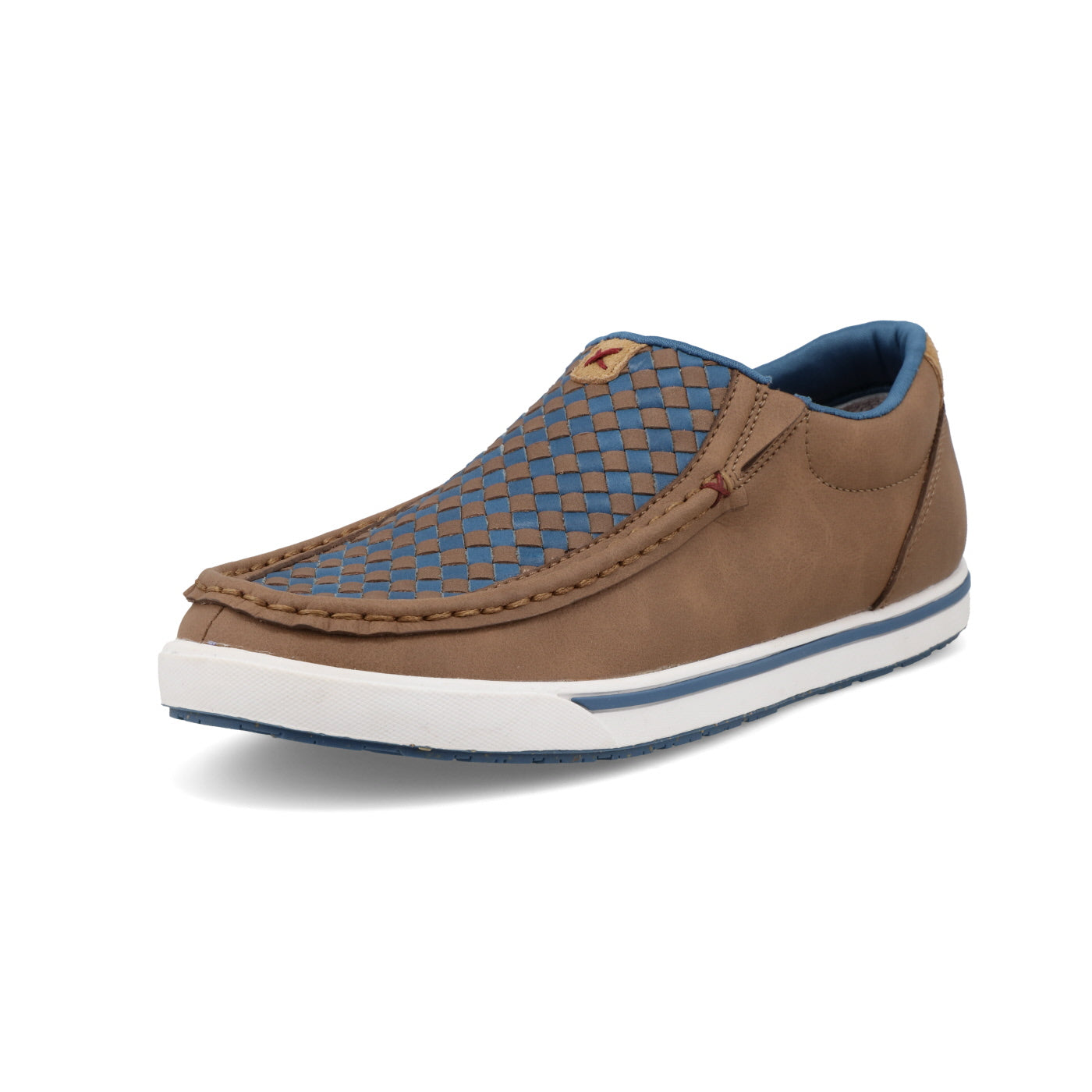 WCA0083- Slip On Kicks- Coconut Blue Checkered- 
