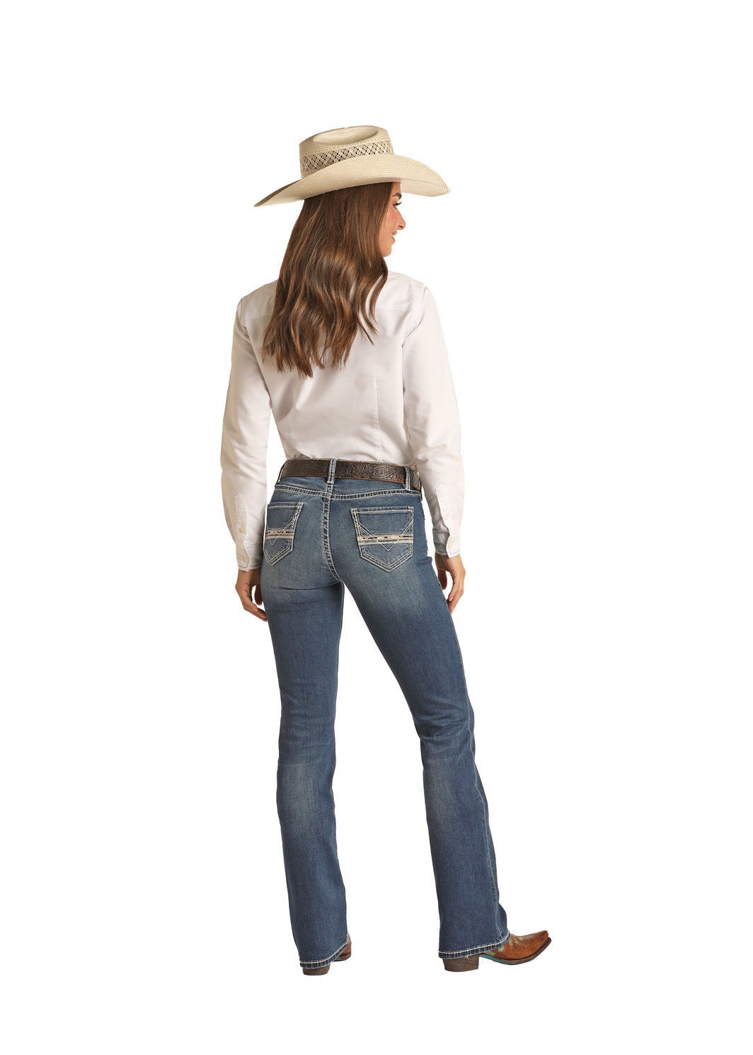 Cowhide Embroid Riding - RRWD4RR107