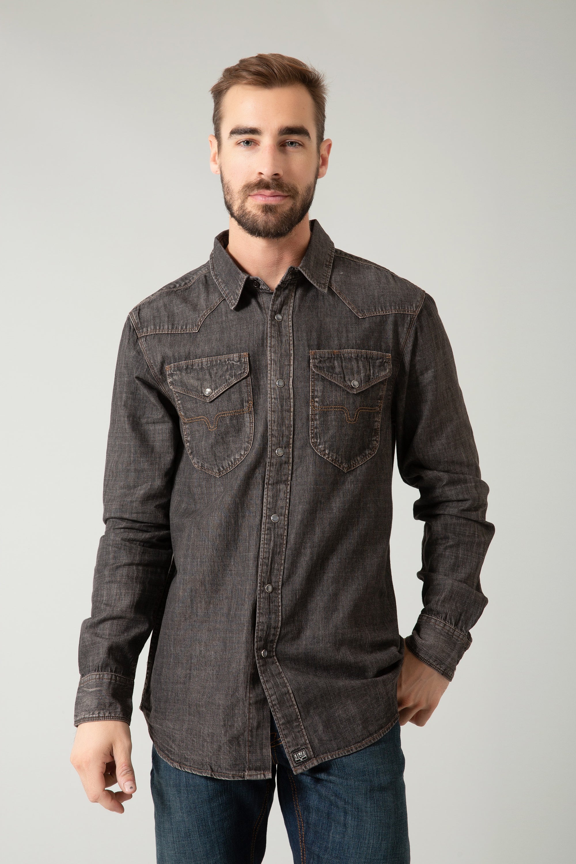 Grimes Dress Shirt- Black Denim 