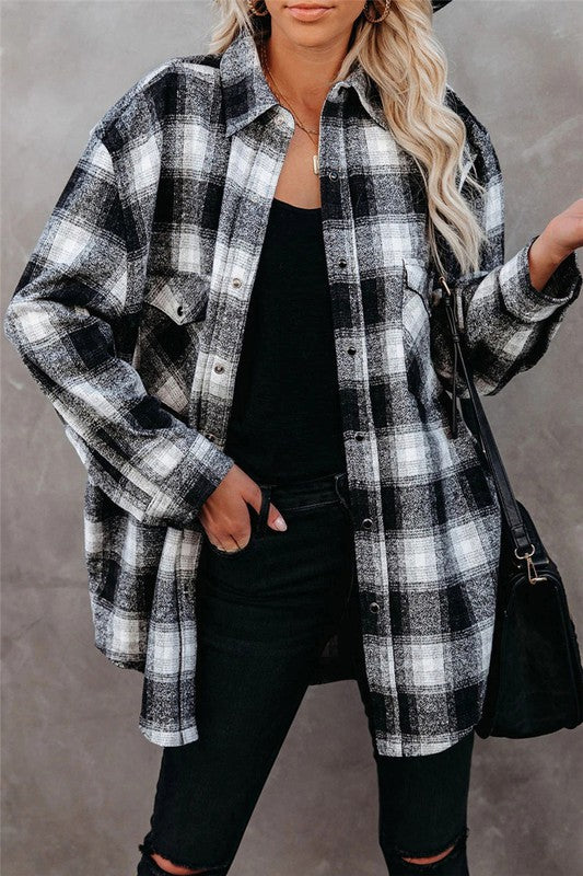 Classic Fit Super Soft Shacket  Black M