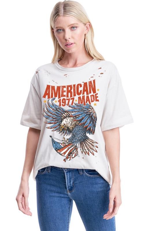 American Made Distressed Tee