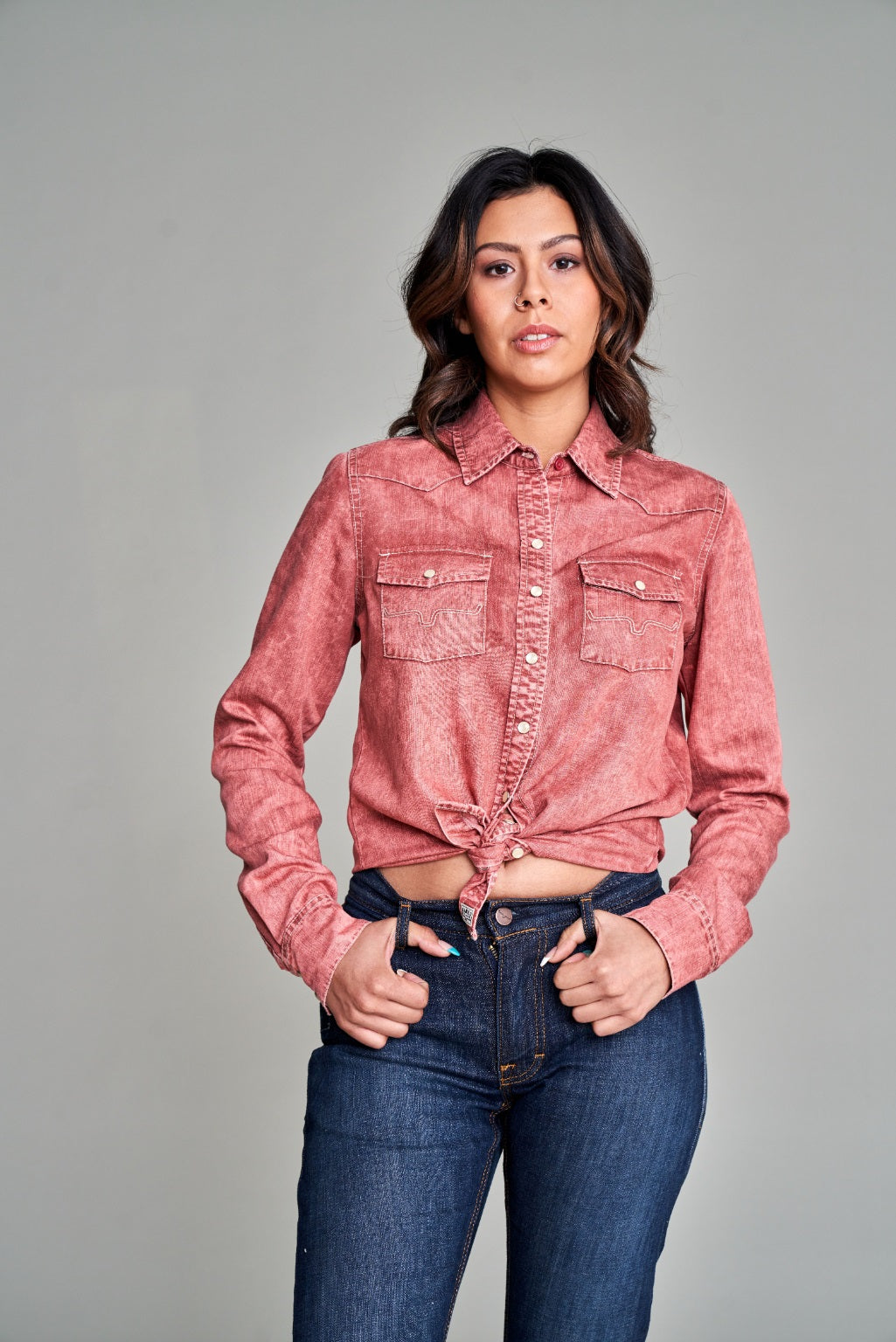 KC Tencel Top- Dark Red- 