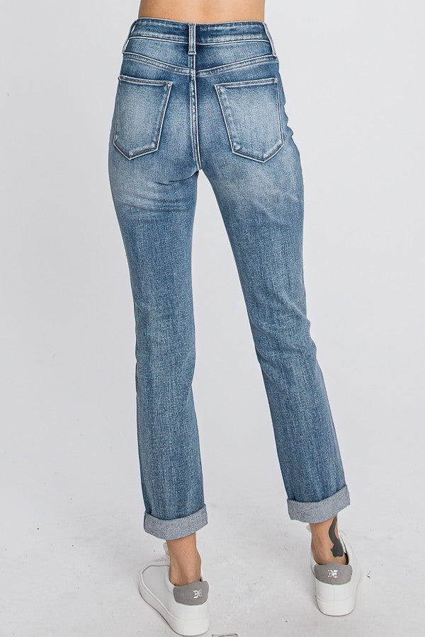 Super HighRise Distressed Mom Jean 