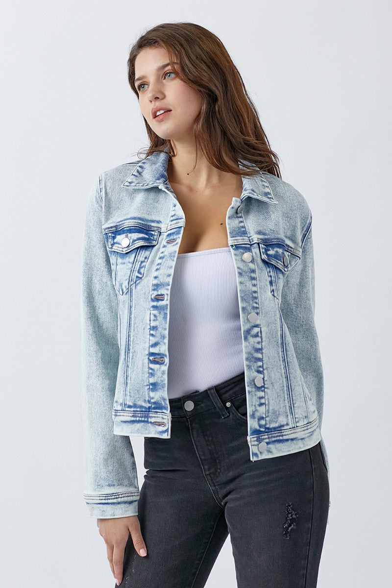 Vintage Washed Denim Jacket- RDJ1110- Acid Wash 