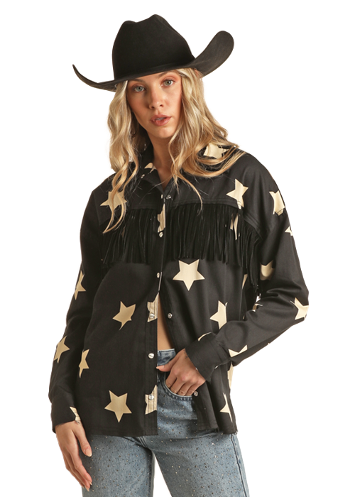 Twill Shirt with Fringe- BWN2S02755