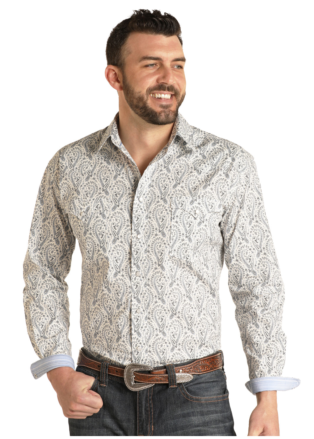 Paisley Long-Sleeve Pearl Snap 