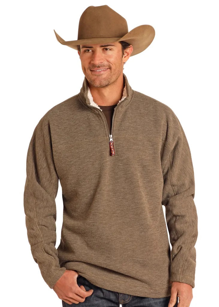 Quarter Zip with Berber- Natural- DM91C04083