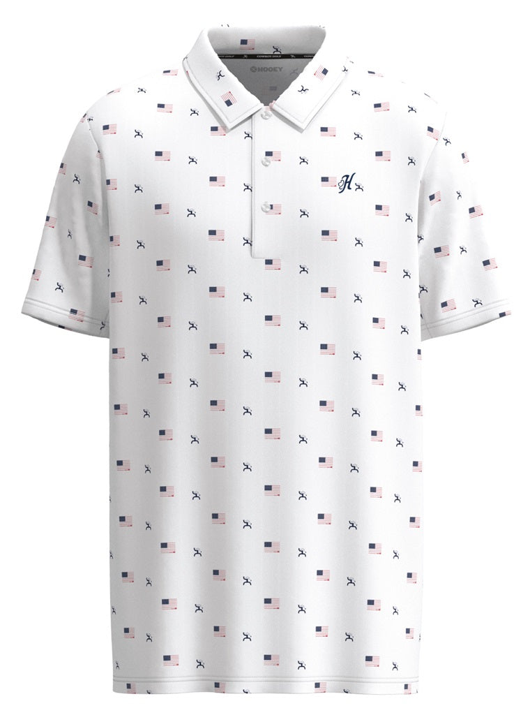 The Weekender Polo- White with Flags - 