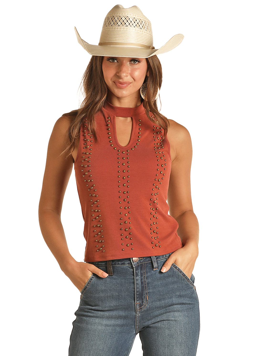 Ribbed Tank with Studs