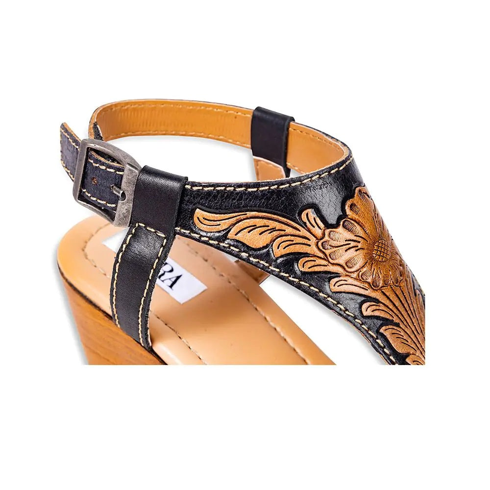 Talitha Handtooled Wedge - 
