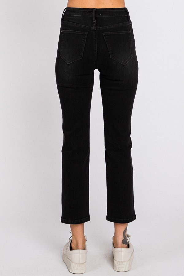 Petite Black Slim Straight Jean 