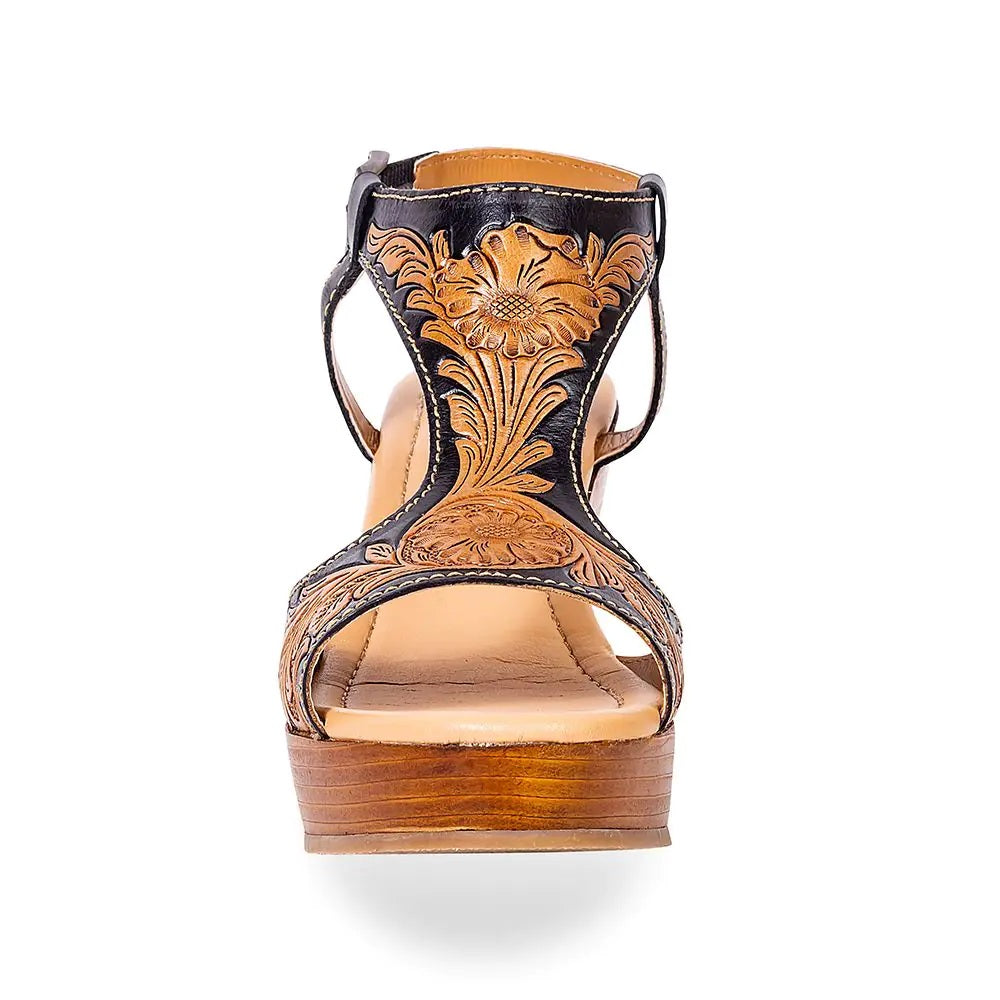 Talitha Handtooled Wedge - 