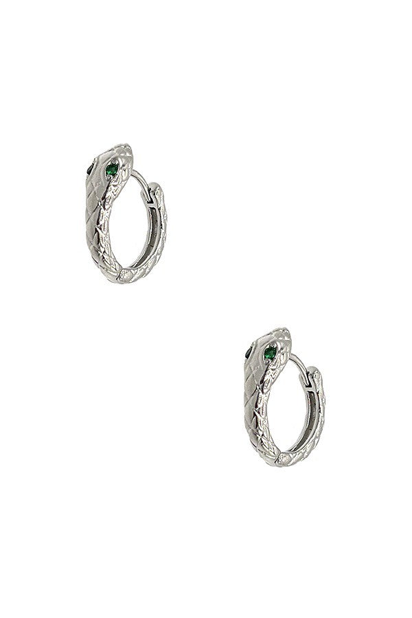Hoop Earring- PE2741- Silver Snake