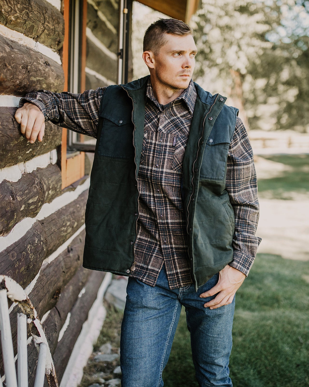 Greyson Flannel Shirt- Olive