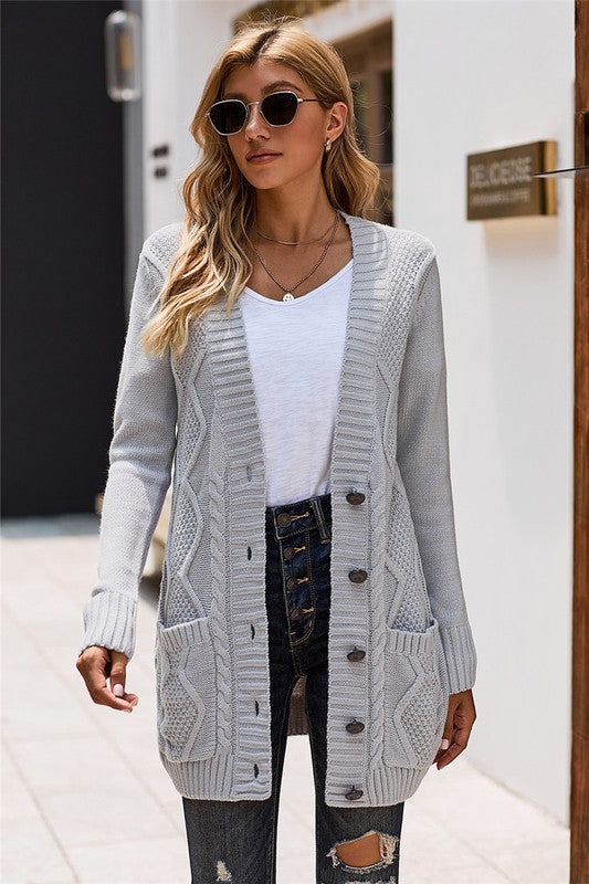Half Button-Up Cardigan Sweater 