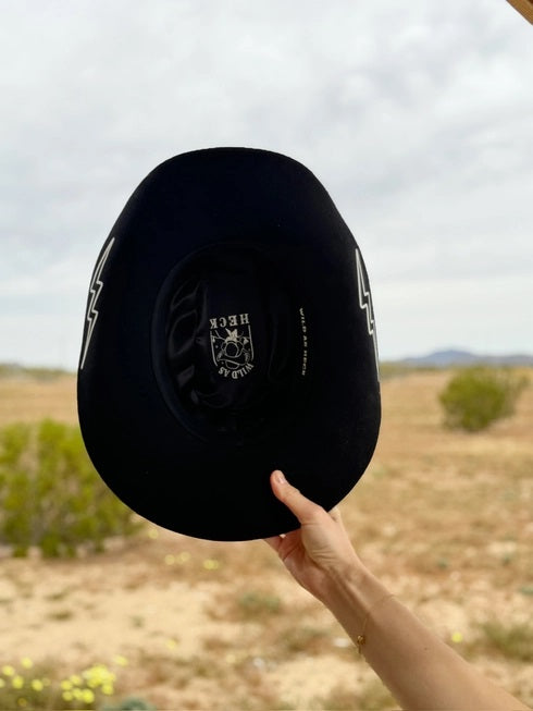 The Priscilla - Austrailian Wool Western Hat- Black