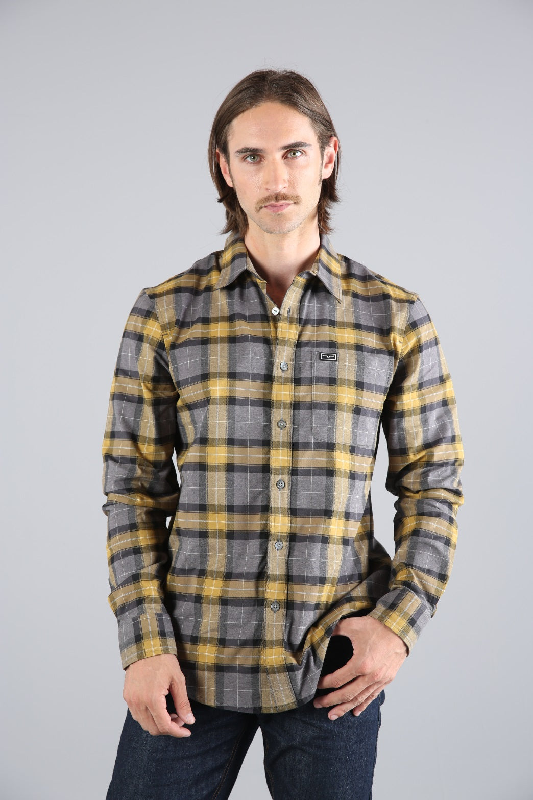 Twin Peaks Flannel- Gold/Grey- 