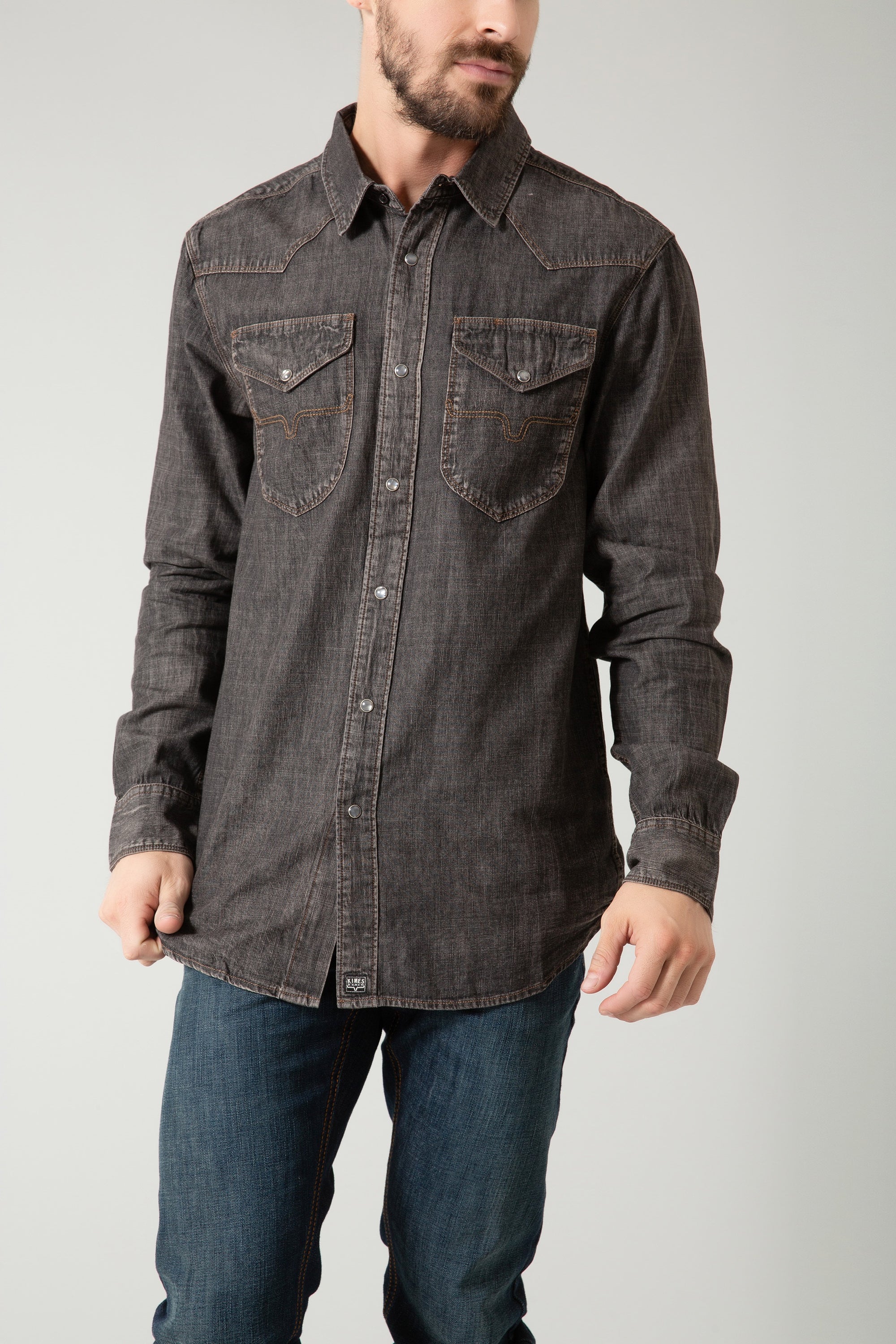 Grimes Dress Shirt- Black Denim 