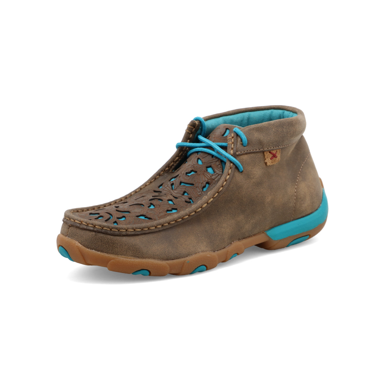 Driving Moc Womens- 8.5 M Bomber/Turq Inlay