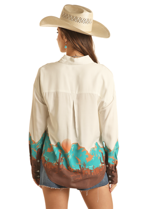 Desert Scene Boyfriend Shirt- BWN2S03250