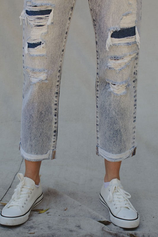 High Waisted Light Wash Straight