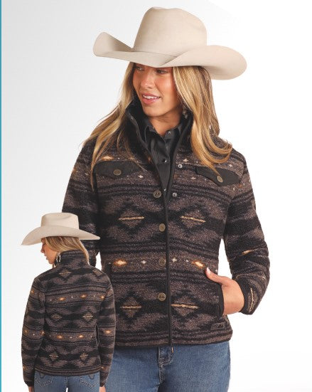 Aztec Berber Jacket- Black- DW92C04071