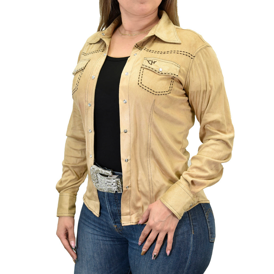 Western Buckskin Suede Shirt- 