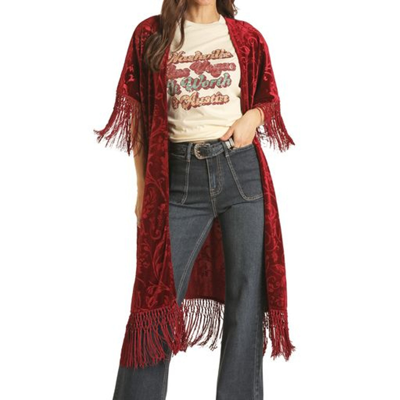 Velvet Embossed Duster- BW27T02955