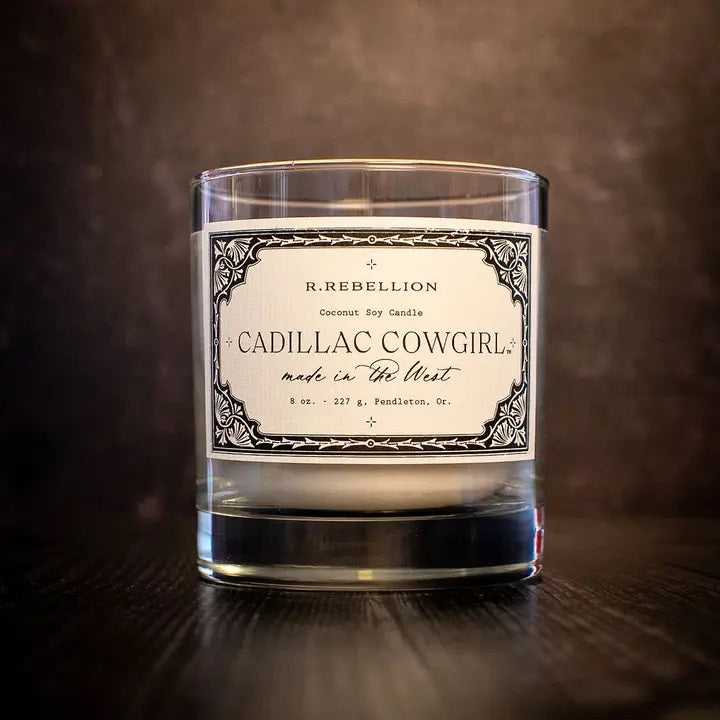 Whiskey Glass Candle- Cadillac Cowgirl