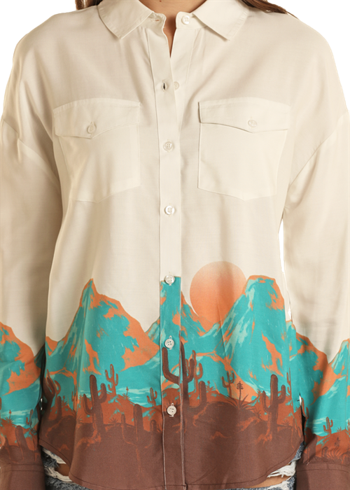 Desert Scene Boyfriend Shirt- BWN2S03250