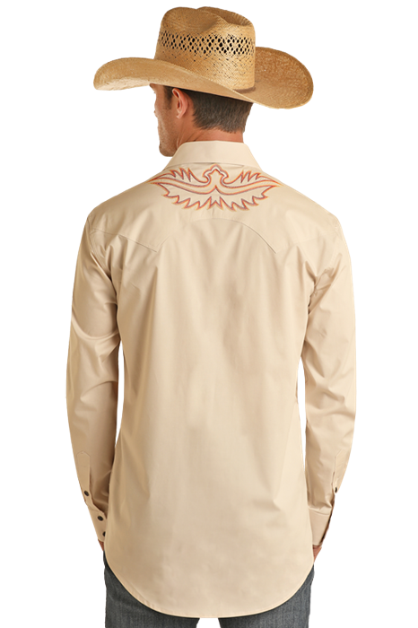 Orange Stitch Pearl Snap- BMN2S03360- 
