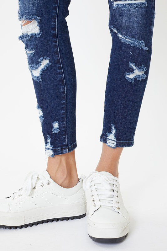 KanCan- MidRise- Distressed Skinny Dark- KC6365D
