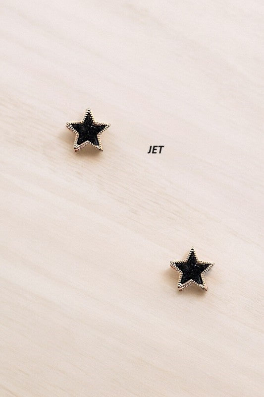 Post Earring- 186938- Black Star