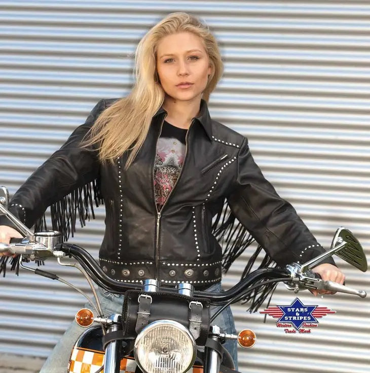Brooklyn - Genuine Leather Concho Hem Jacket 