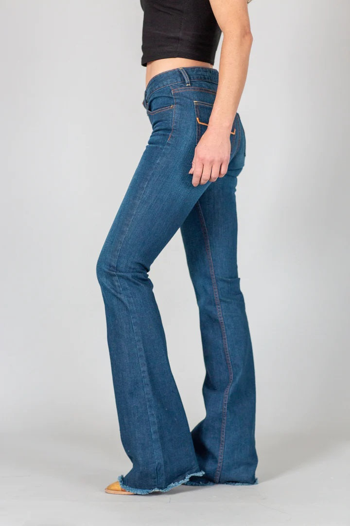 Lola Raw Hem- Midrise. Trouser Fit. Flare 