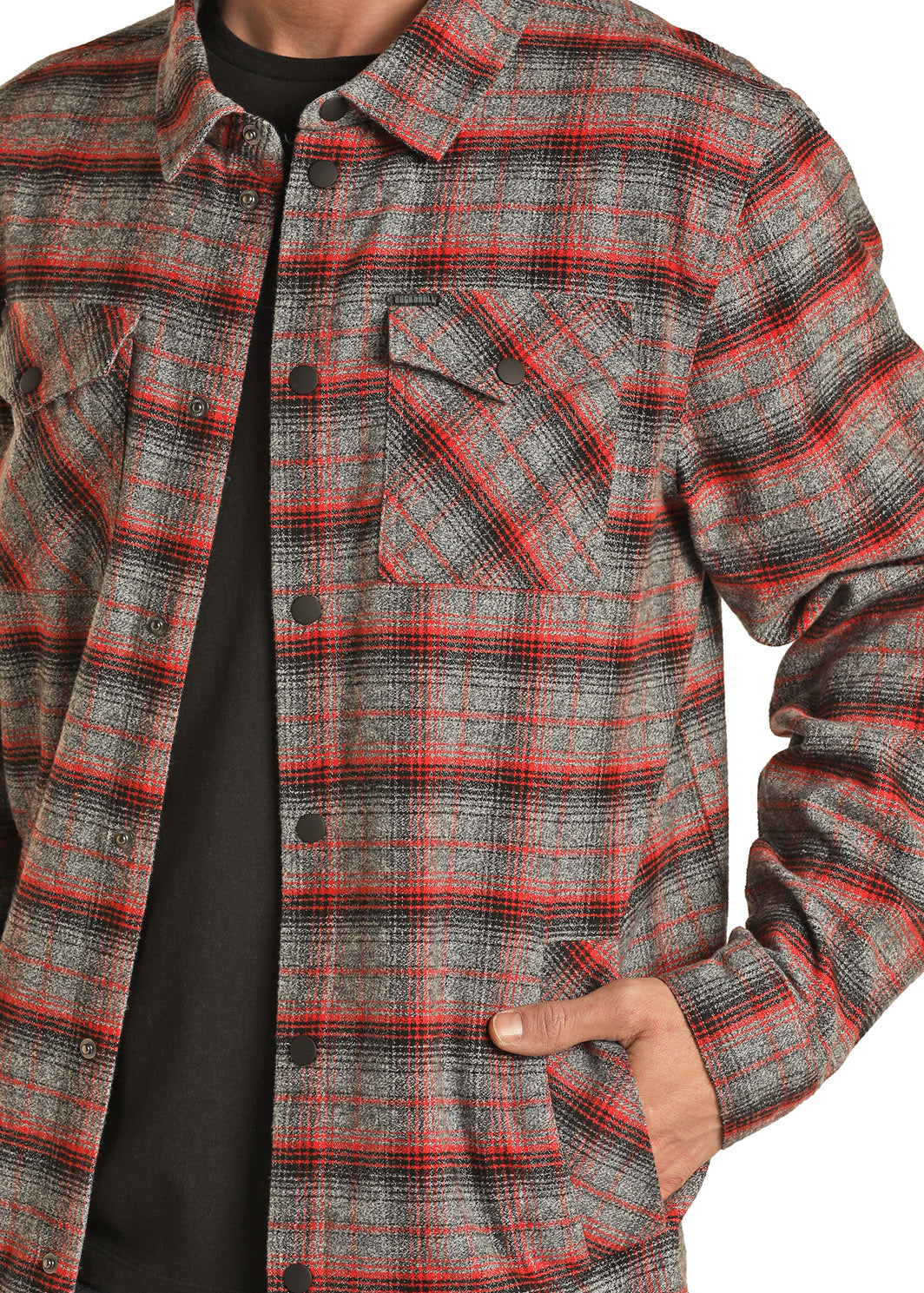 R&RD Plaid Button Up Shacket 