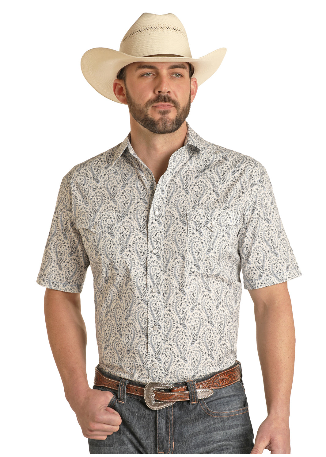 Paisley Short-Sleeve Pearl Snap 