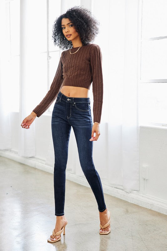 High Rise Dark Wash Super-Skinny 