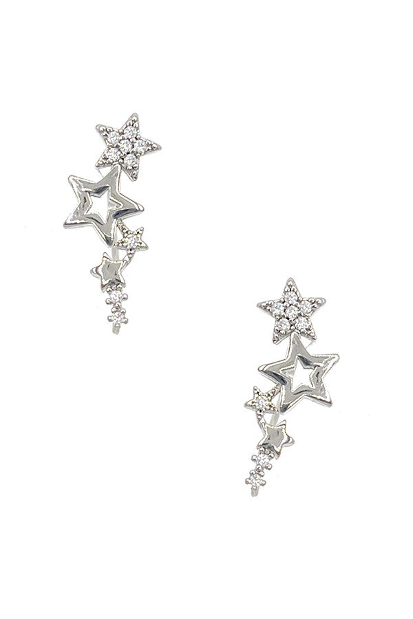 Post Earring- Silver Star- E5059