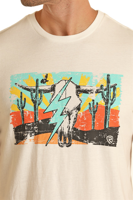 Western Lightning Graphic Tee- Cream- 