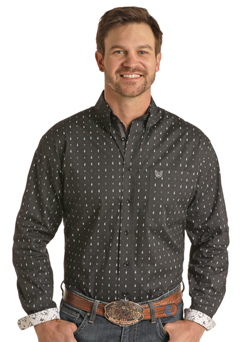 Music Note Button Up 