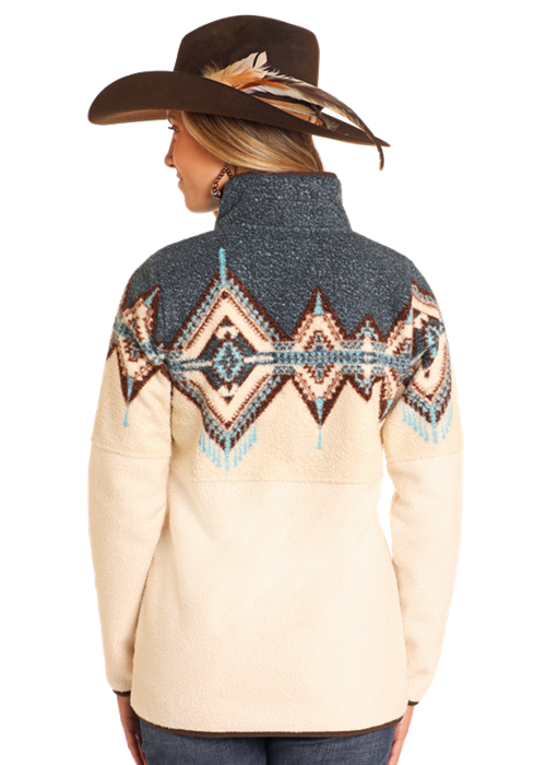 Border Berber Sweater- Blue- DW91C04070