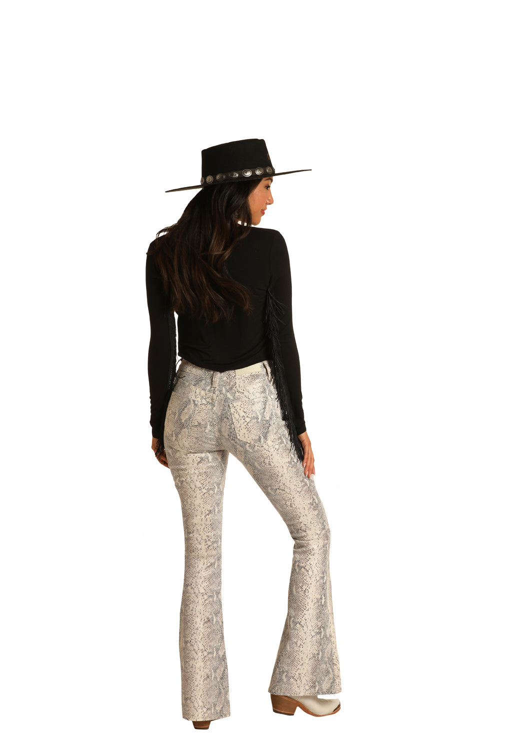 White Snakeskin Flares R&RD