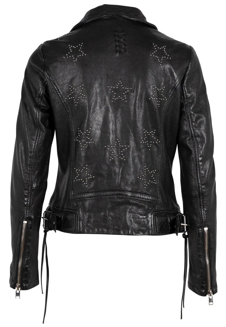 Wani Leather Jacket- Black- 